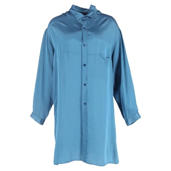 Y's by Yohji Yamamoto overhemd met knoopsluiting in blauwe zijde - Image 1