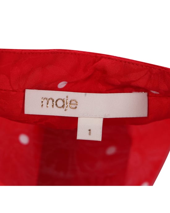 Maje overhemd met stippen en strik in rode viscose - Image 4