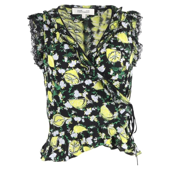 Diane Von Furstenberg Peona wikkelblouse met citroenprint in veelkleurige zijde - Image 1