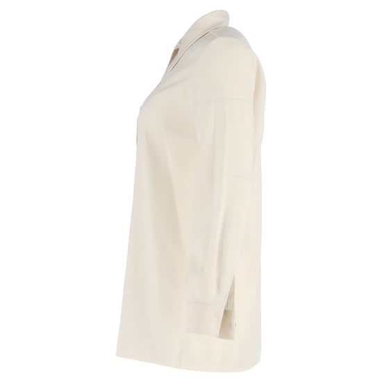 Jil Sander Button-Down Long Sleeve Shirt in Cream Cotton - Image 2
