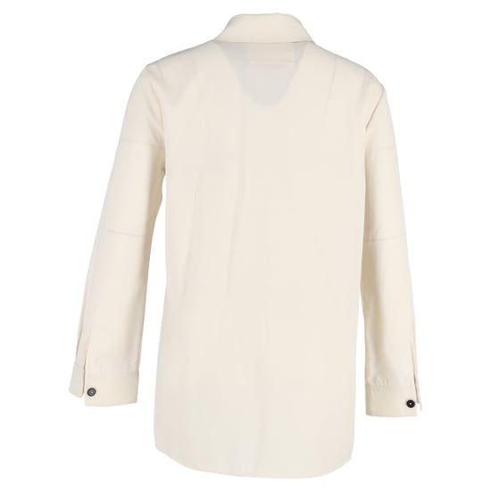 Jil Sander Button-Down Long Sleeve Shirt in Cream Cotton - Image 3