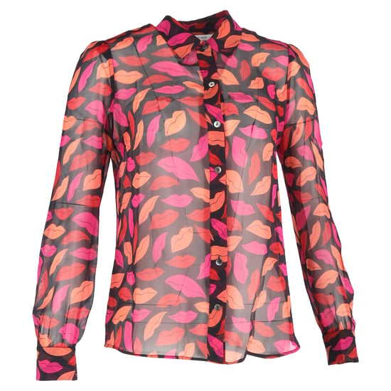 Diane von Furstenberg Mariah-mönstrad blus i mångfärgad siden - Image 1