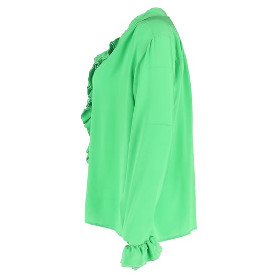 Victoria Beckham blouse met ruches en lange mouwen in groene zijde - Image 2
