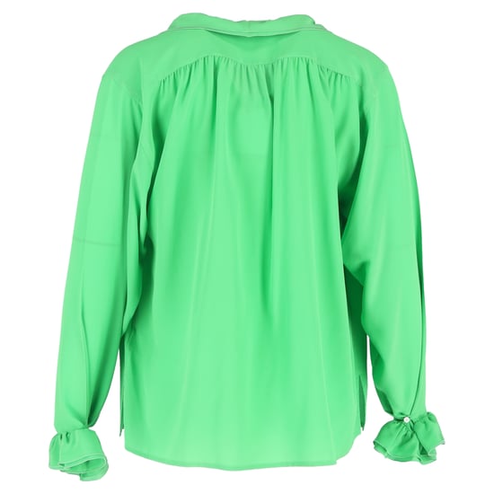 Victoria Beckham blouse met ruches en lange mouwen in groene zijde - Image 3