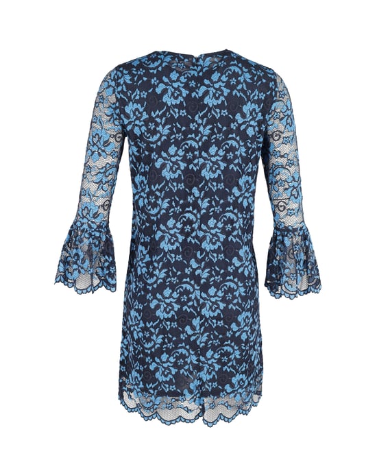 Ganni Blommig Klänning med Spetsärmar i Blå Polyester - Image 3