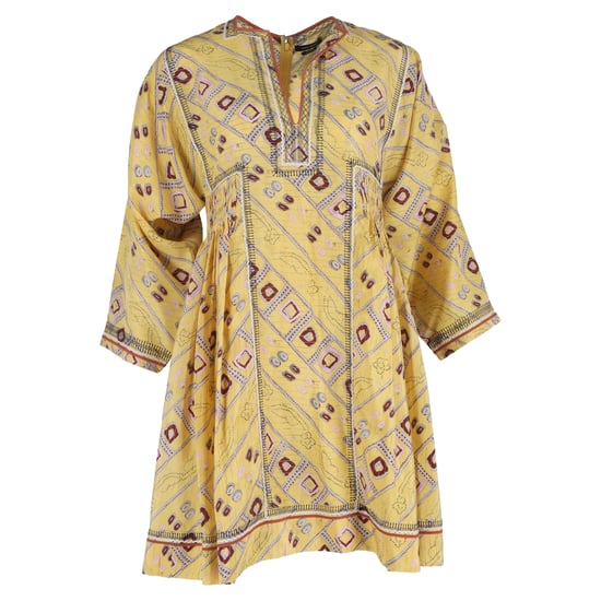 Isabel Marant Thurman Printed Min Dress in Yellow Silk - Image 1