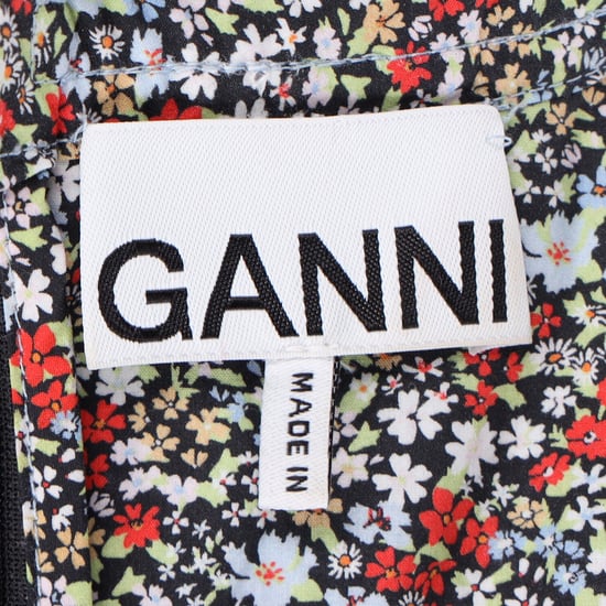Ganni Ruched Miniklänning med blommönster i flerfärgad bomull - Image 4