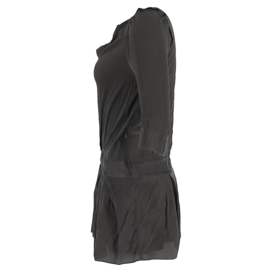 Maje Robe Mini jurk met 3/4 mouwen in olijfgroene zijde - Image 2