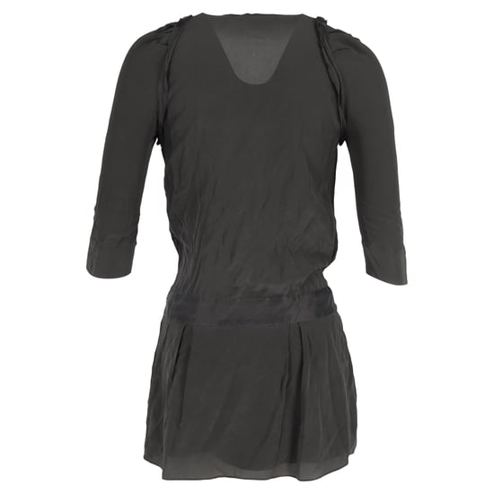 Maje Robe Mini jurk met 3/4 mouwen in olijfgroene zijde - Image 3