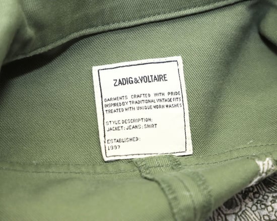 Zadig & Voltaire Record Brodé Tigre Skjortklänning i Khaki Grön Bomull - Image 5