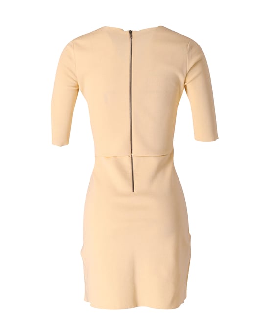 Chloe mini-jurk met ronde hals in pastelgeel polyester - Image 3