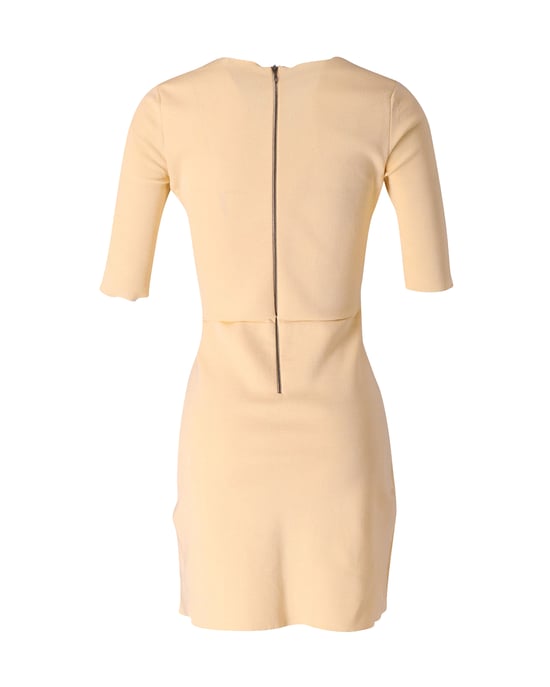 Chloe mini-jurk met ronde hals in pastelgeel polyester - Image 4