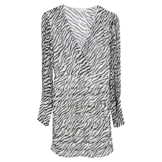 Maje Ribane mini-jurk met zebraprint in zwart-witte viscose - Image 1