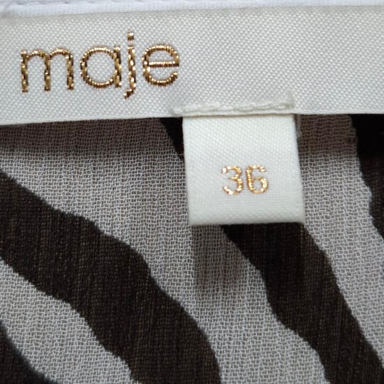Maje Ribane mini-jurk met zebraprint in zwart-witte viscose - Image 3