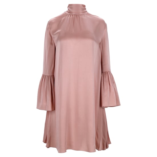 Fendi mini-jurk met col en ruchesmouwen in roze viscose - Image 1