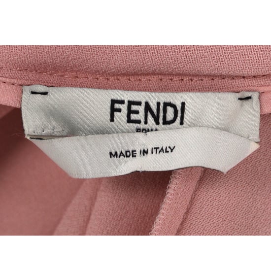 Fendi mini-jurk met col en ruchesmouwen in roze viscose - Image 4