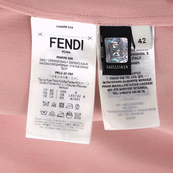 Fendi mini-jurk met col en ruchesmouwen in roze viscose - Image 5