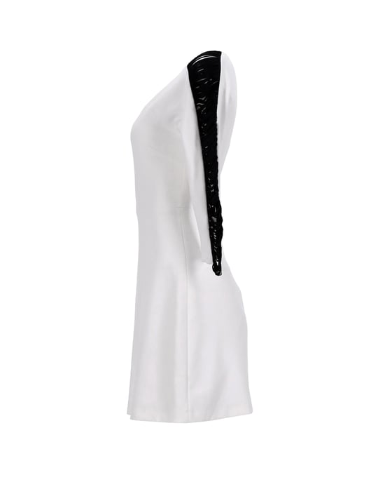 Sandro Side Sleeve Fringe Dress in White Polyester - Image 2