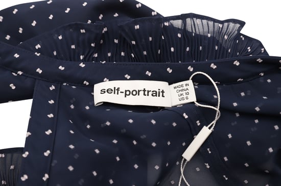 Självporträtt Plumetis Volangtopp i Blå Polyester - Image 4