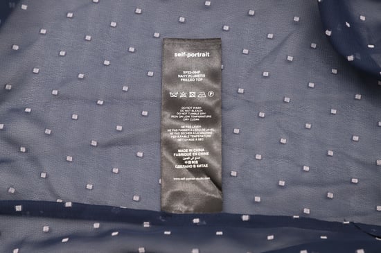 Självporträtt Plumetis Volangtopp i Blå Polyester - Image 5