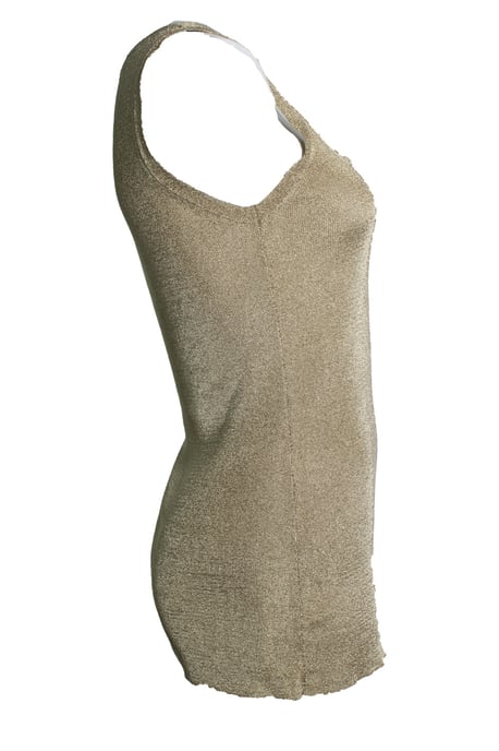 Gucci, gouden mouwloos lurex top - Image 4