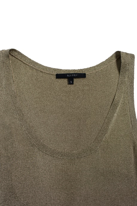 Gucci, gouden mouwloos lurex top - Image 5