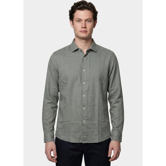 Bos Bright Blue Casual hemd lange mouw linnen shirt 5405.426/356 - Image 1
