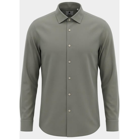 Bos Bright Blue Casual hemd lange mouw linnen shirt 5405.426/356 - Image 3
