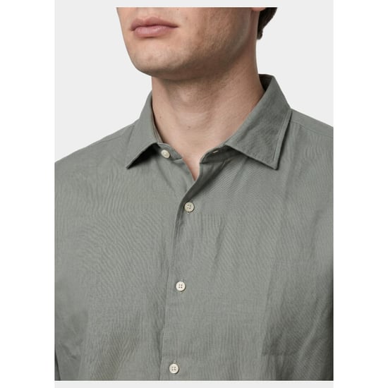Bos Bright Blue Casual hemd lange mouw linnen shirt 5405.426/356 - Image 5