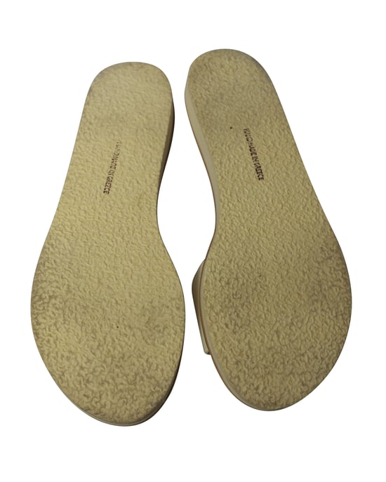 Oud-Griekse Aglaia-sandalen van wit leer. - Image 5
