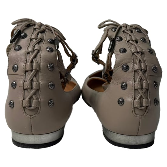 Aquazzura Pointed Toe Ballet Flats in Grey Leather - Image 3
