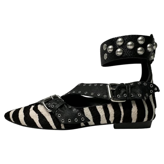 Isabel Marant Zebra Tryck Linzy Öljett Spetsiga Tå Lågskor i Djurtryckt Kalvskinn - Image 5