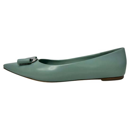 Salvatore Ferragamo New Vara Ballerinaskor i Mintgrön Lammsskinn - Image 4