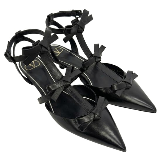 Valentino Garavani Franse Strik Ballerina Flats in Zwart Leder - Image 5