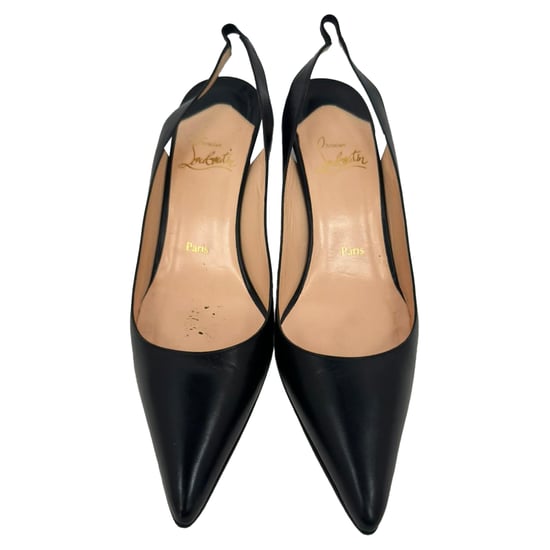 Christian Louboutin Kate 55 Slingback Pumps in Black Leather - Image 3