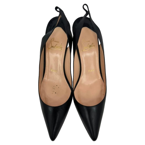 Christian Louboutin Kate 55 Slingback Pumps in Black Leather - Image 6