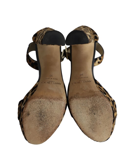 Jimmy Choo Holly Platform Sandals in Animal Print Ponyhair - Image 5