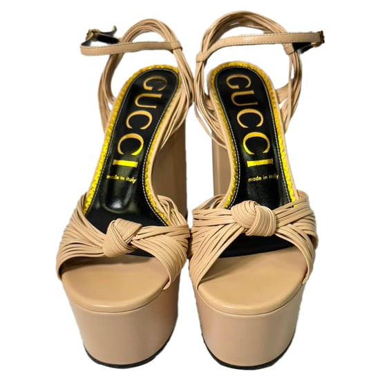 Gucci Crawford Knot platformhakken in nude leer - Image 2