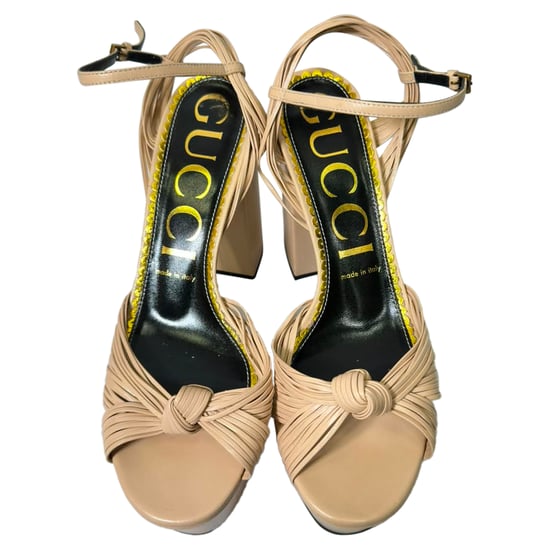 Gucci Crawford Knot platformhakken in nude leer - Image 4
