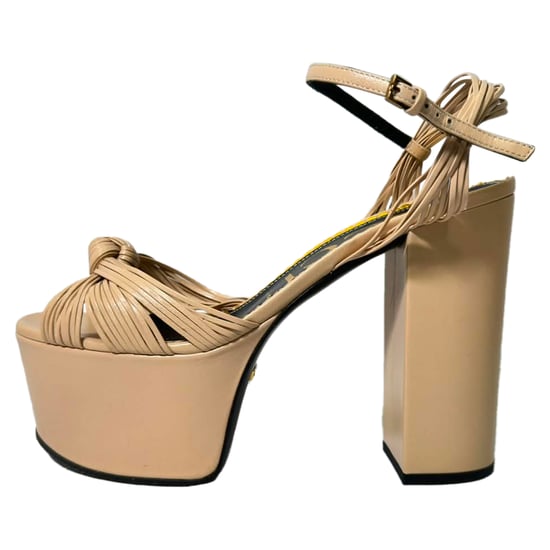 Gucci Crawford Knot platformhakken in nude leer - Image 5