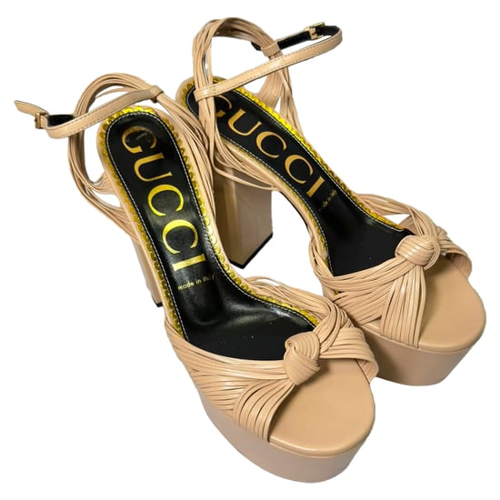 Gucci Crawford Knot platformhakken in nude leer - Image 6