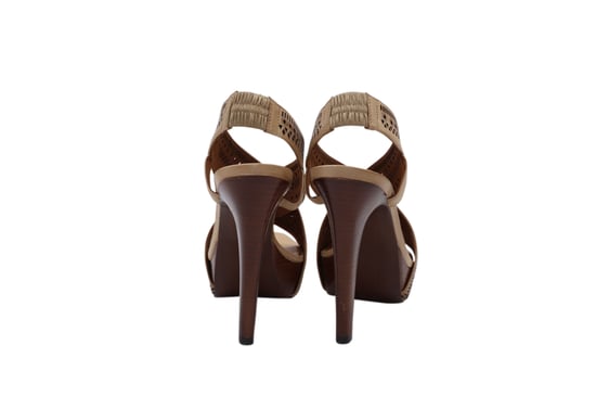 Diane Von Furstenberg Zoe hoge platform sandalen in bruin leer - Image 3