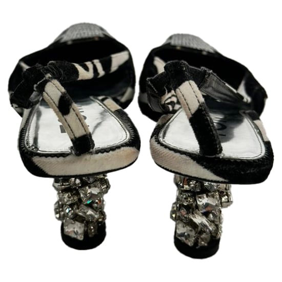 Tom Ford Zebra-Print Slingback Pumps in Black and White Suede - Image 5