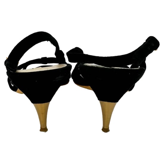 Miu Miu Slingback Sandals in Black Suede - Image 4