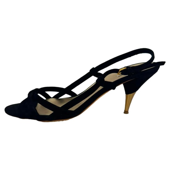 Miu Miu Slingback Sandals in Black Suede - Image 5