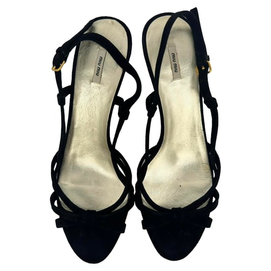 Miu Miu Slingback Sandals in Black Suede - Image 6