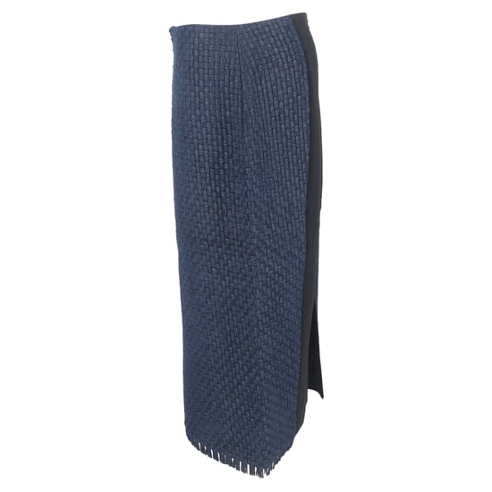Roland Mouret Midi Pennkjol med Vävd Effekt i Marinblå Polyester - Image 2