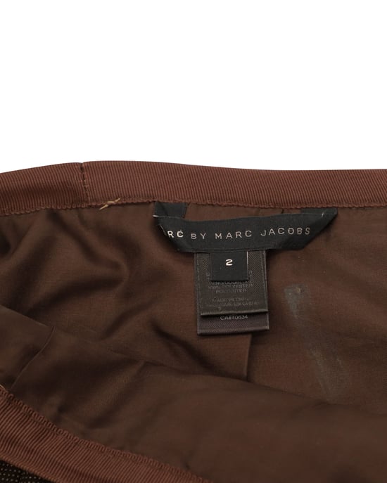 Marc Jacobs Pleated Skirt in Brown Wool - Image 3