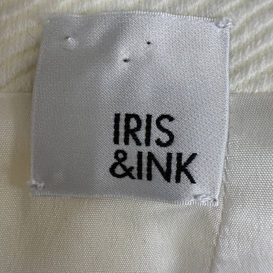 Iris & Ink Texturerad Midikjol i Krämfärgad Polyester - Image 4