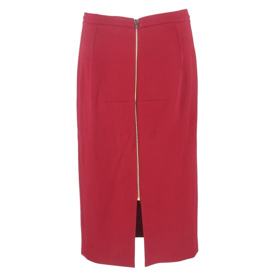 Roland Mouret midi-kokerrok met ritssluiting aan de achterkant in bordeauxrode wol. - Image 3